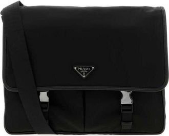 Prada Black Canvas Shopping Bag Nero Borse A Mano
