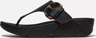 FitFlop Womens Platform Toe-Post Sandal In All Black