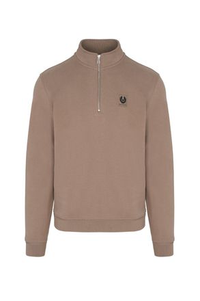 Belstaff PATCH LOGO 1/4 ZIP SWEATSHIRT Size: XXL, colour: TAUPE