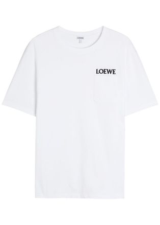 Loewe Logo-embroidered Stretch-cotton T-shirt - White - XL