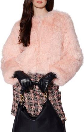 Walter Baker Brielle Faux Fur Jacket in Blush at Nordstrom Rack, Size X-Large