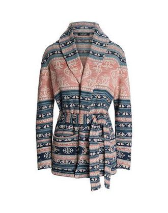 Ralph Lauren GEO-MOTIF BELTED LINEN-COTTON CARDIGAN