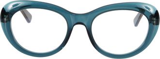 K&agrave;dor Capri New Translucent Teal Bold Cat-Eye Sunglasses