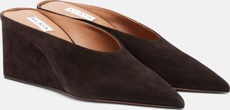 Alaia Alaïa Mules Cube 75 in suede con zeppa