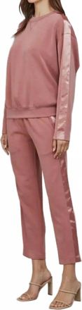 Fate Contrast Satin Lounge Set In Rose