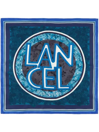 Lancel Roxane logo-print silk scarf - women - Silk - One Size - Blue