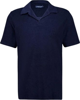 Frescobol Carioca Terry Cotton Polo - Heren - Polos - Blauw - M - Katoen - Tops