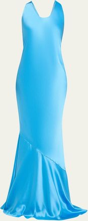 Retrof&ecirc;te Alison Satin Halter Gown