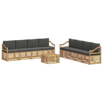 vidaXL Set Di Divani Da Esterno 9 Pz Bianco E Antracite Poliestere Vidaxl