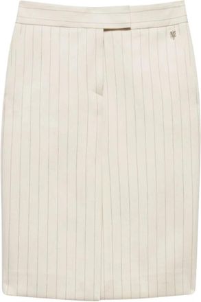 Aniye By Nauwsluitende rok met krijtstreep - Dames - Kokerrokken - Beige - S - Leer - Rokken