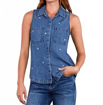 BILLY T Scarlett Sleeveless Shirt In Denim