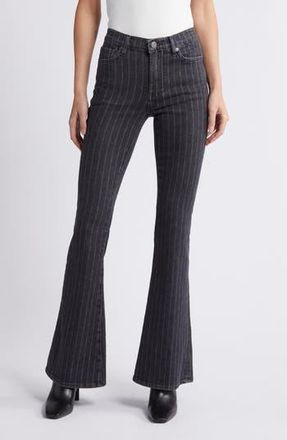 Frame Denim Le High Flare Jeans in Charcoal Pinstripe at Nordstrom Rack, Size 25