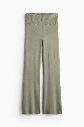 H&M Feinstrick-Hose mit ausgestelltem Bein - Green