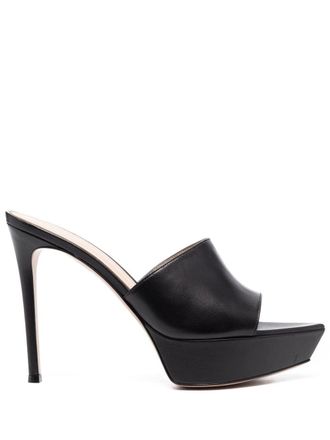 Gianvito Rossi Betty 120mm platform mules - women - Calf Leather/Calf Leather/Calf Leather - 41 - Black