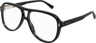 Gucci Aviator Optical Frame - Heren - Brillen - Zwart - 57 MM - Accessoires