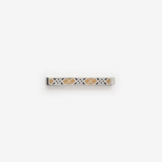 Burberry Enamel Check Tie Bar