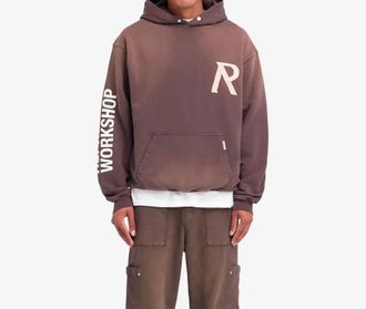 Represent Masking Tape Initial Hoodie In Brown