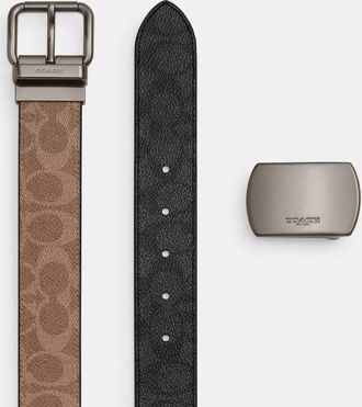 Coach Boxed Roller Buckle Cut-To-Size Reversible Belt, 38 Mm
