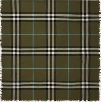 Burberry Wide Check Wool Scarf