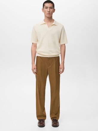 Mango Pantaloni regular-fit fluidi pinces marrone - Uomo - 44 - MANGO MAN