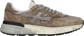 Premiata Light Brown Mick Color-Block Leather Sneakers