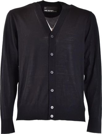 Neil Barrett V-hals Cardigan - Heren - Vesten - Zwart - XL - Wol - Truien & Vesten