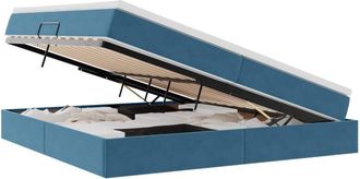 vidaXL Storage Bed with Mattress Dark Blue 200 x 200 cm Velvet vidaXL