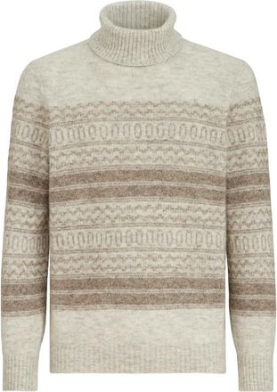 Brunello Cucinelli Alpaca Cashmere And Wool Nordic Jacquard Turtleneck Sweater