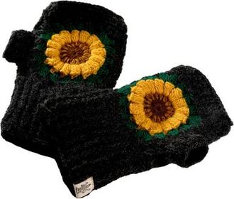 Nirvanna Designs Sunflower Handwarmers in Charcoal at Nordstrom