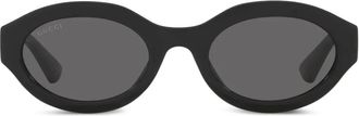 Gucci oval-frame sunglasses - women - Plastic - 53 - Black