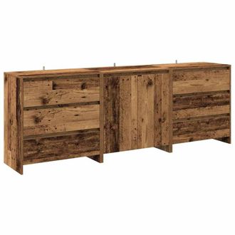 Berkfield Home 3 Piece Sideboard Old Wood Engineered Wood in Brown