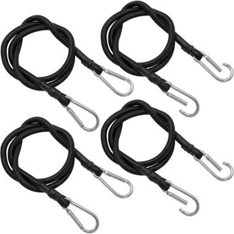 OEM Juego De Cuatro Correas El&aacute;sticas De 100 Cm De Largo Con Ganchos De Mosquet&oacute;n - Para Camping Y Transporte, Vers&aacute;tiles, El&aacute;sticas Y Seguras - Crezuo