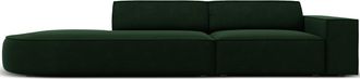 BLOOMINGLOFT 3-Sitzer Designsofa Jodie mit abgerundetem Ottomane links - Samtbezug
