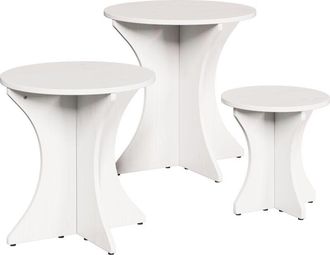 vidaXL Vidaxl - Coffee Table 3 pcs White 46 x 46 x 47 cm Solid pine wood