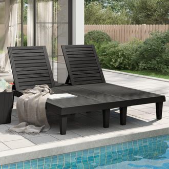 vidaXL Vidaxl - Tumbona Doble De Polipropileno Negro 155x138x83 Cm