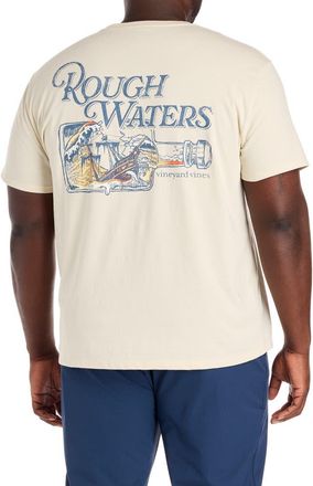 Vineyard Vines Big & Tall Rough Waters Graphic Tee in Stone at Nordstrom, Size 2X Big