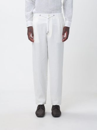 Giorgio Armani Pantaloni dritti in lino con coulisse