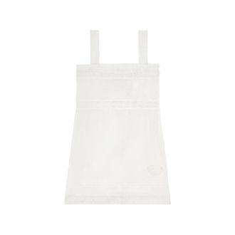 Ganni Square-Neck Lace-Trim Mini Dress - female - Ganni - Short Dresses - White - S - Dresses