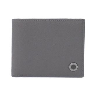 Bulgari Gray Leather Bill Wallet (Bi-Fold) (Pre-Owned)