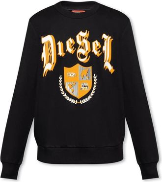 Diesel Trendy Bedrukte Sweatshirt voor Mannen - Heren - Sweatshirts - Zwart - M - Katoen - Hoodies & sweatvesten