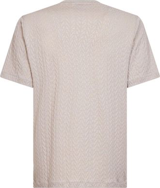 Giorgio Armani Mens T-Shirt Asv Embossed Viscose Beige T-Shirts And Polos