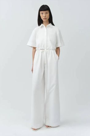 SIMKHAI Rhea Cotton Wide Leg Pants In White