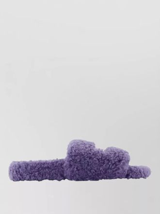 Balenciaga faux fur open toe sandals multicolour