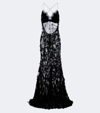 Roberto Cavalli Lace and velvet gown