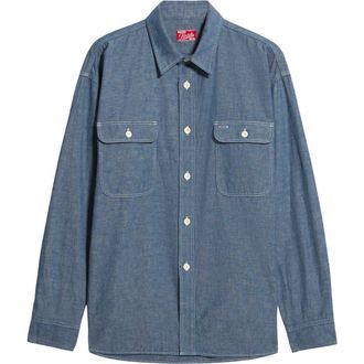 Fortela Sail Chambray Shirt in Sky at Nordstrom, Size X-Large