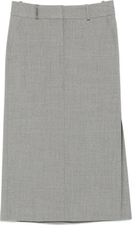 PESERICO Rokken, Dames, Grijs, L, Grijze Geplooide Rok