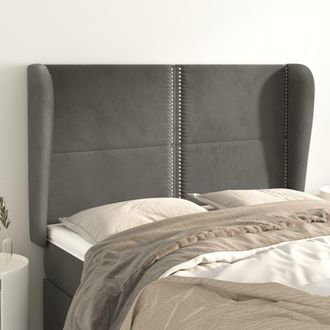 vidaXL Cabecero Con Orejas De Terciopelo Gris Oscuro 147x23x118/128 Cm Vidaxl