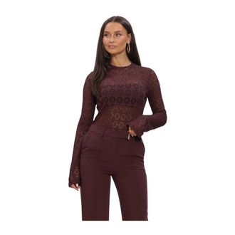 Aaiko Mason CO 155 Gebreide top met ronde hals - Dames - Tops - Rood - Maat: XL Katoen