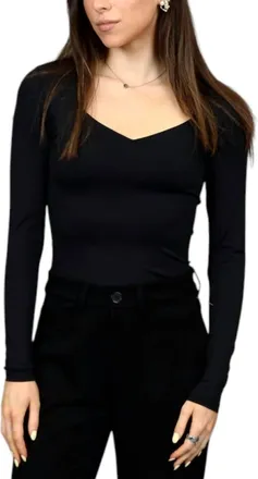 RD Style Sanna Sweetheart Neck Top In Black