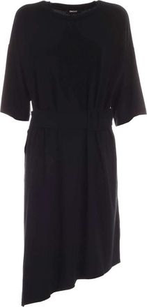 DKNY Zwarte Tuniek Jurk met Metalen Details - Dames - Tunieken - Zwart - M - Katoen - Overhemden